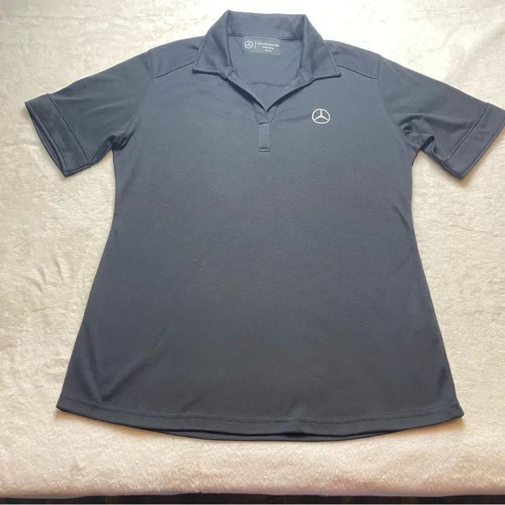 Mercedes Benz Black Short Sleeve Polo Size Medium